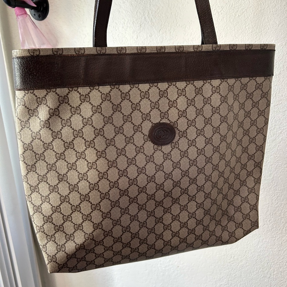 Gucci Brown Monogram Tote Bag